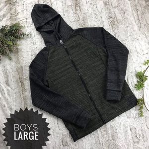 [Ocean Current] Colorblocked Hoodie Size L Large Boys Top Hooded Zipper Gray